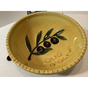 Williams Sonoma Dipping Bowl Olive Oil Yellow Provincial Olio D'Oliva